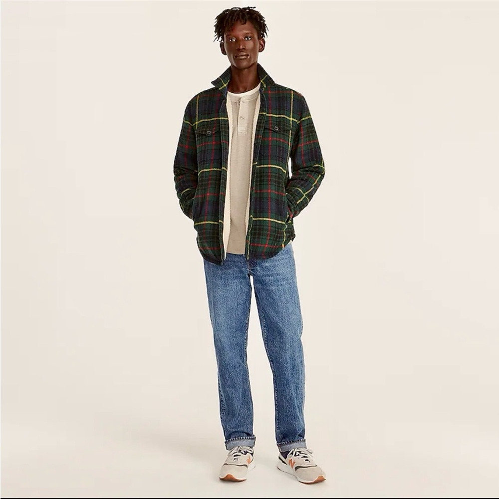 Wallace & Barnes x JCrew Sherpa Lined Wool Blend Shirt Jacket Like New SizeSmall